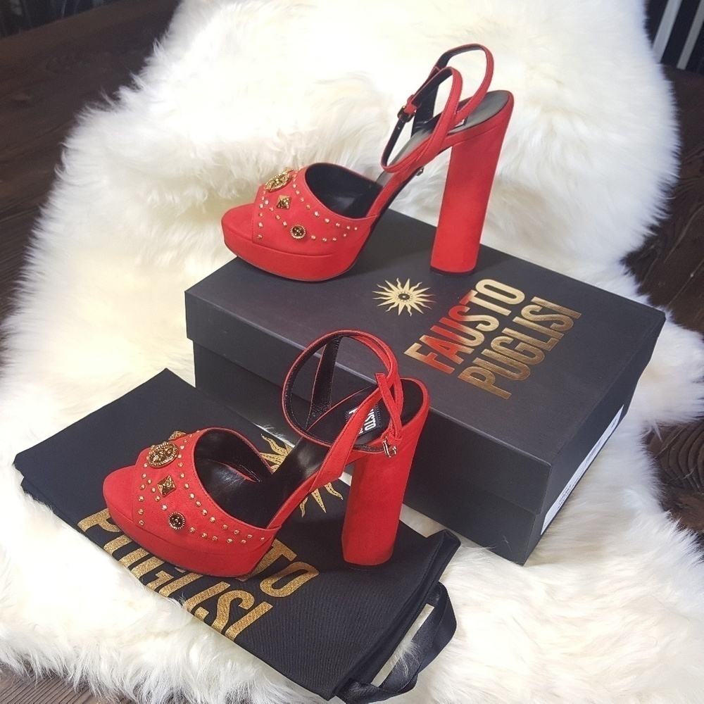 Fausto Puglisi Open Toe Suede Platform Sandal Size EU 40 - Picture 15 of 15